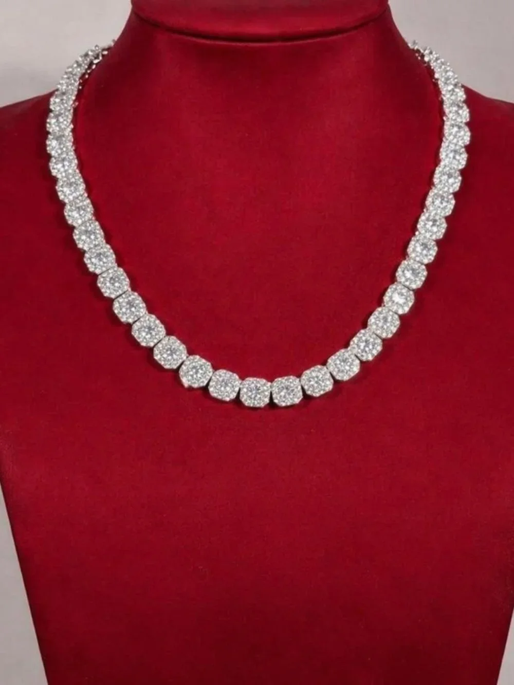 Clustered Tennis Chain For Men 20inch